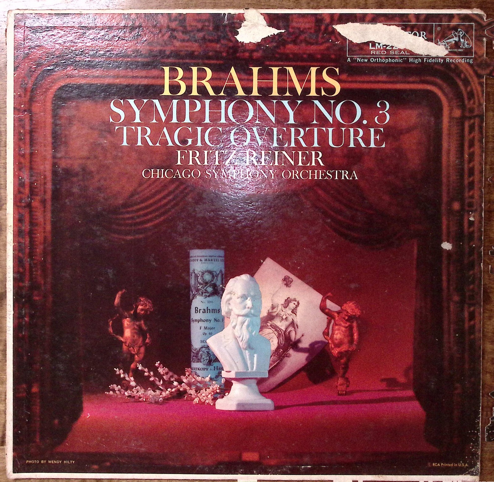 FRITZ REINER CHICAGO SYMPHONY BRAHMS SYMPHONY NO 3 TRAGIC OVERTURE LP 190-77