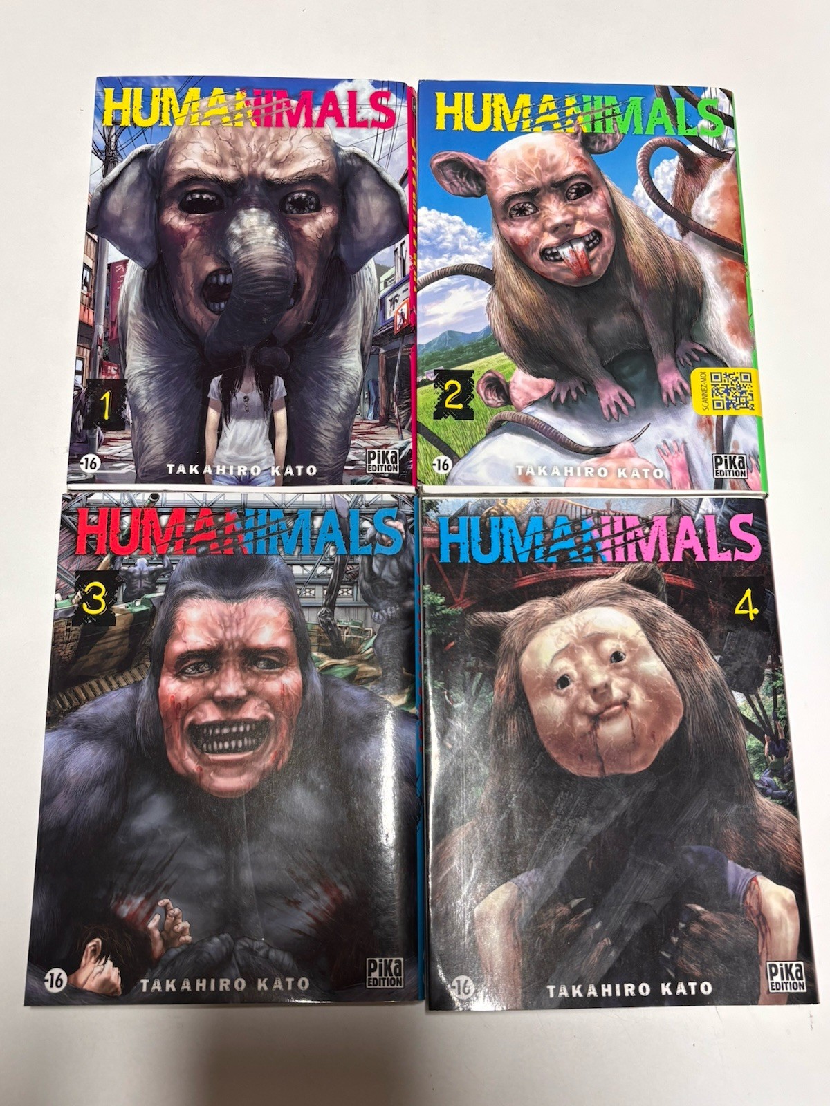 Pika Édition Humanimals tomes 1-4 lot manga poche français Takahiro Kato
