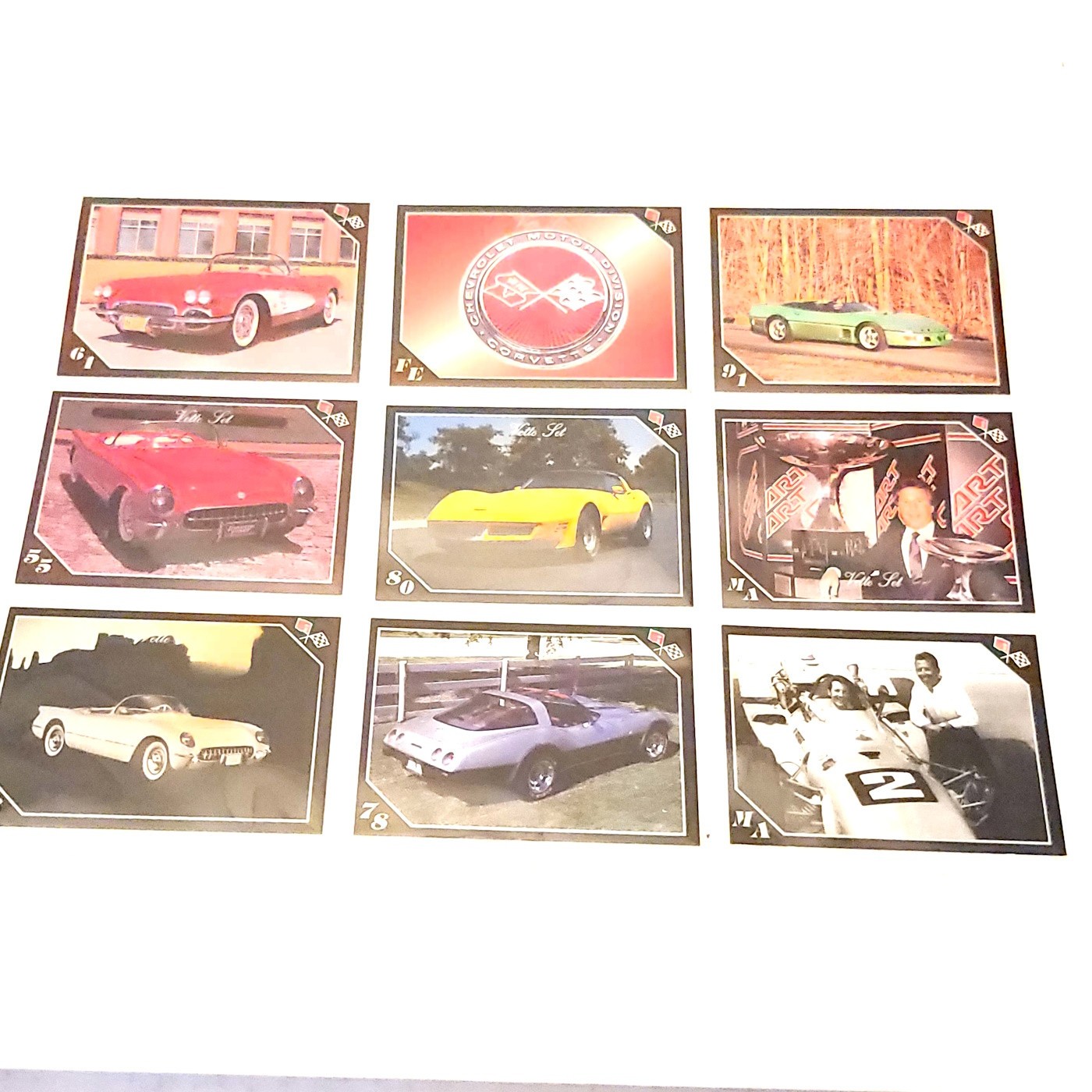 Corvette 1991 Trading Card Lot of 9 Chevrolet Vette Set #1 3 9 48 51 55 94 96 98