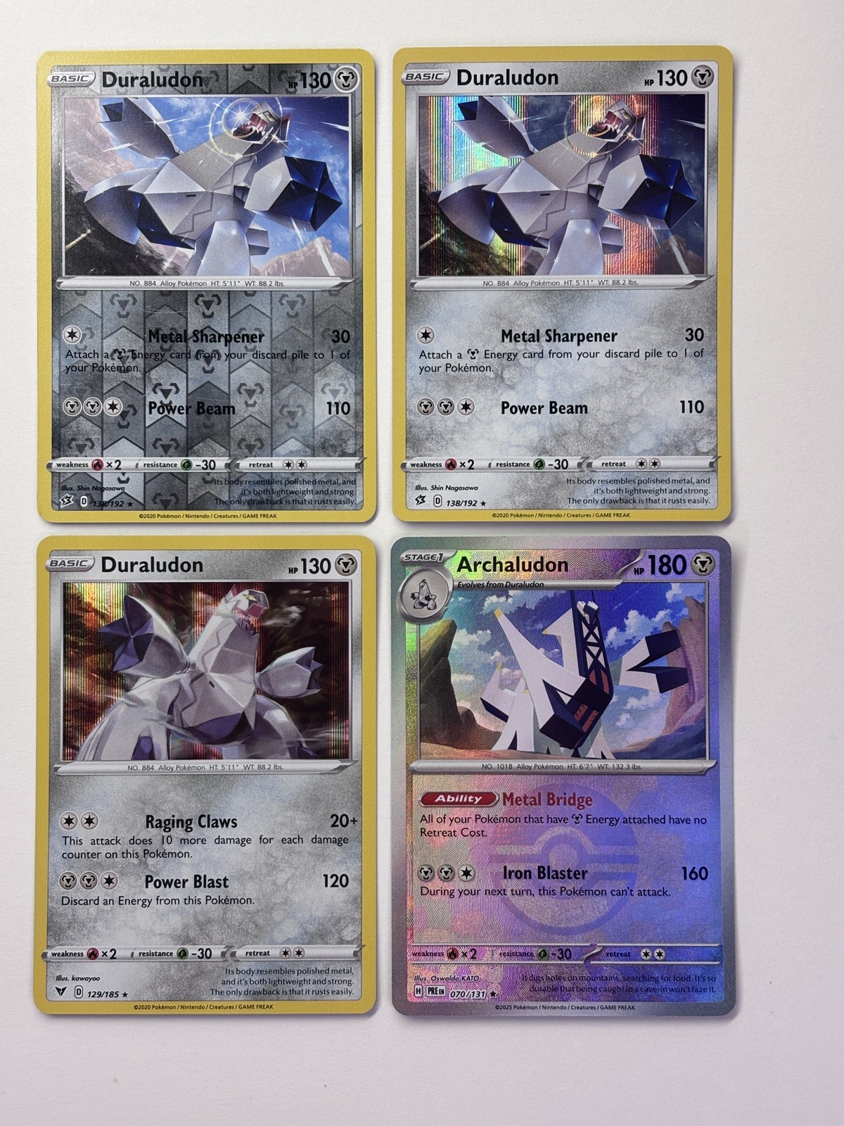 Lotto x4 Carte Holo Duraludon Archaludon SWSH Lotto Carte Pokémon NM