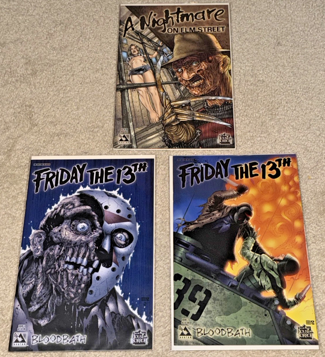 Lotto Avatar Press Horror Nightmare on Elm Street 1 venerdì 13 bagno di sangue 1 2