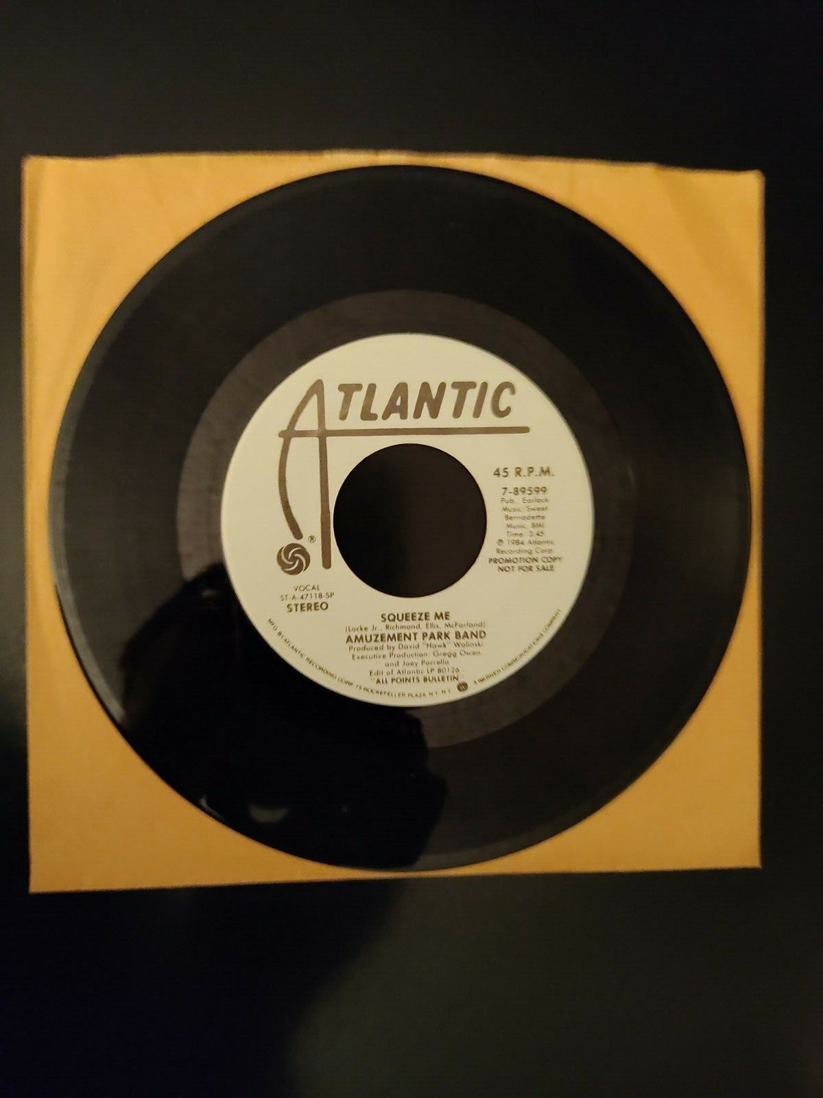 Amusement Park Band - Squeeze Me 45rpm 7" Promo - Scarce