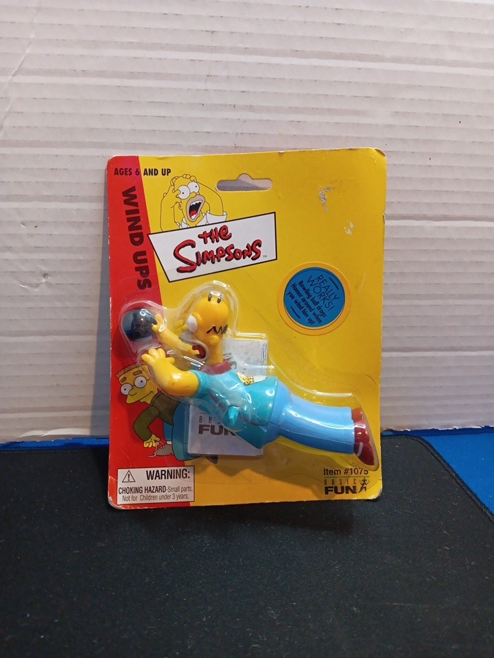 WIND UPS BOWLING HOMER SIMPSON THE SIMPSONS 5 INCH FIGURE BASIC FUN 2002 