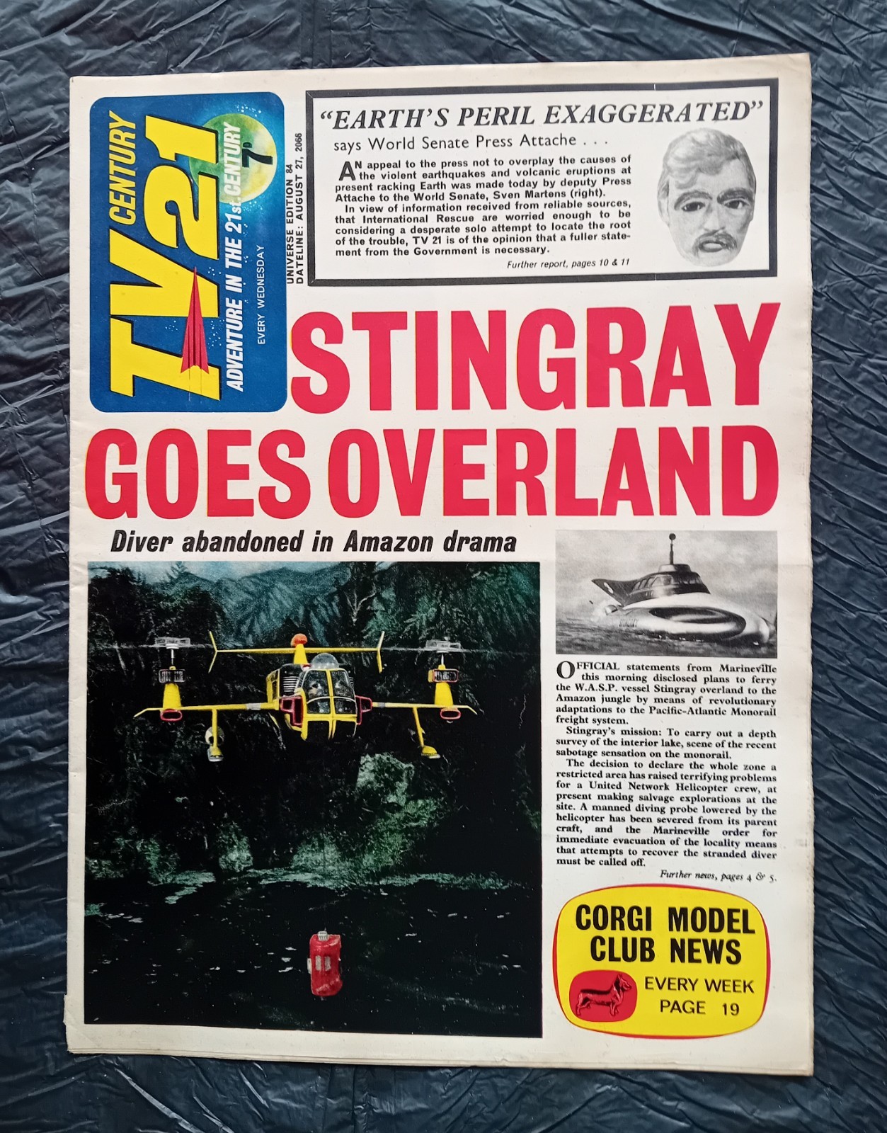 TV Century 21 comic #84 (27/08/1966). Flat/clean/complete. VG+