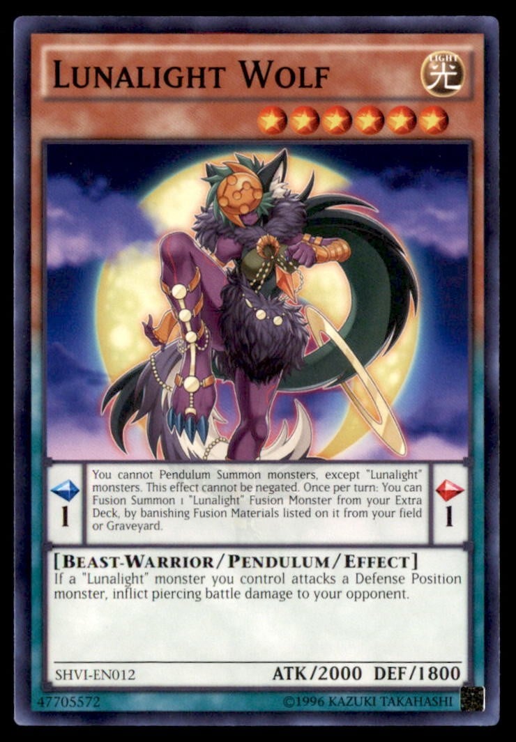 Yu Gi Oh! Lunalight Wolf SHVI EN012 SHVI Non Holo
