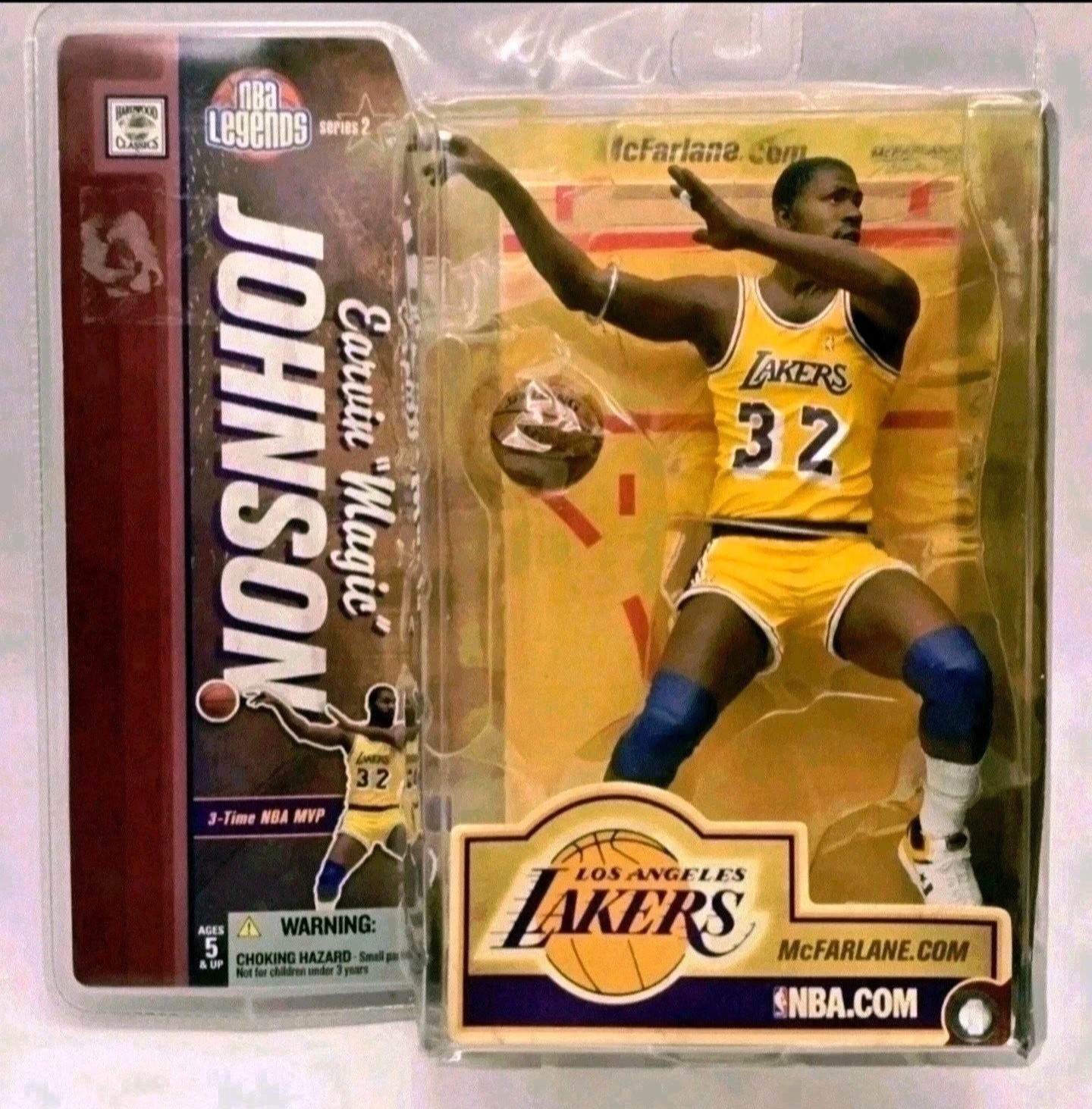 McFarlane NBA Legends Earvin Magic Johnson variante legno duro classici nuovo raro