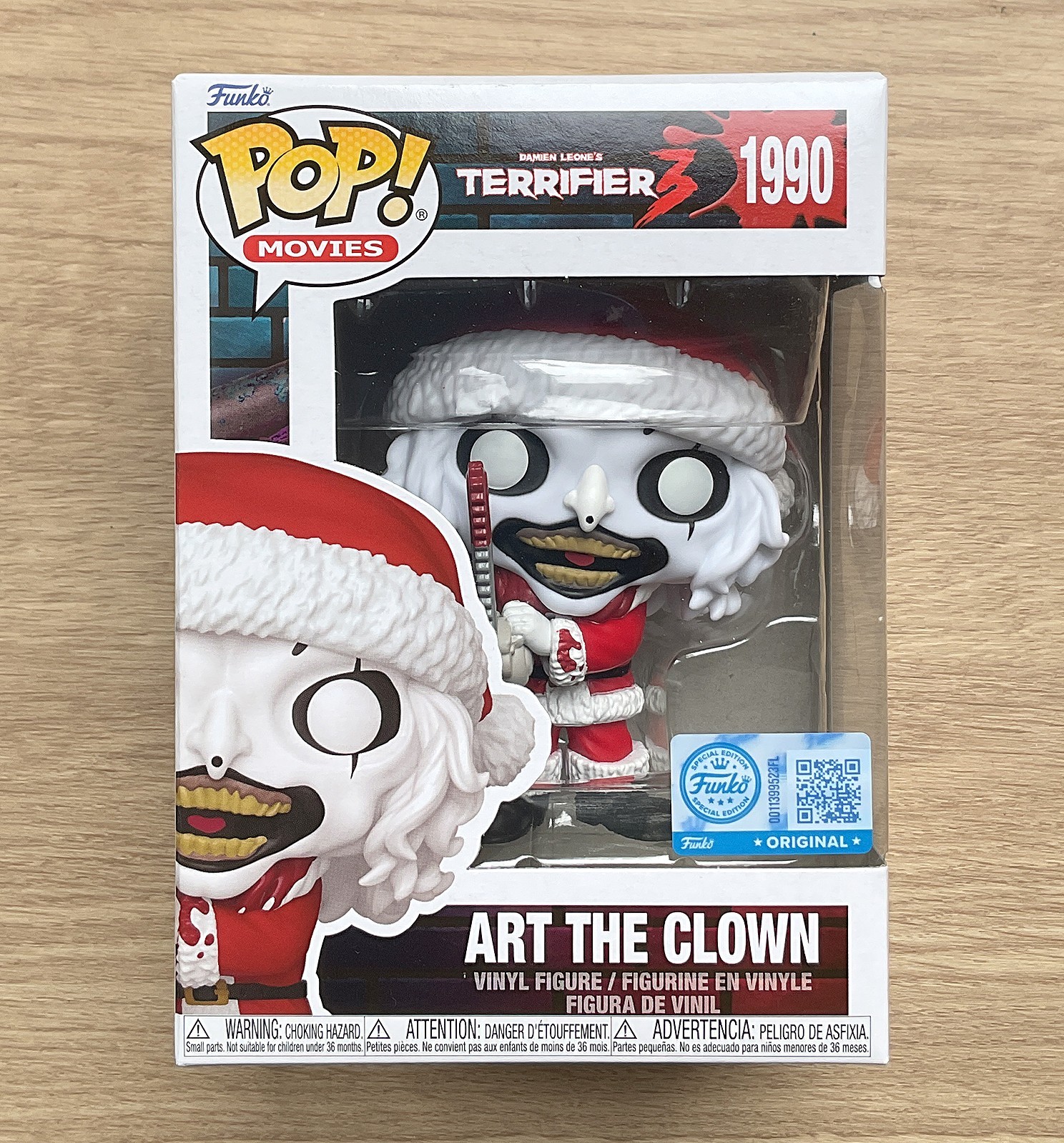 Funko Pop Terrifier Art Il Clown Babbo Natale con Motosega #1990 + Protezione Omaggio