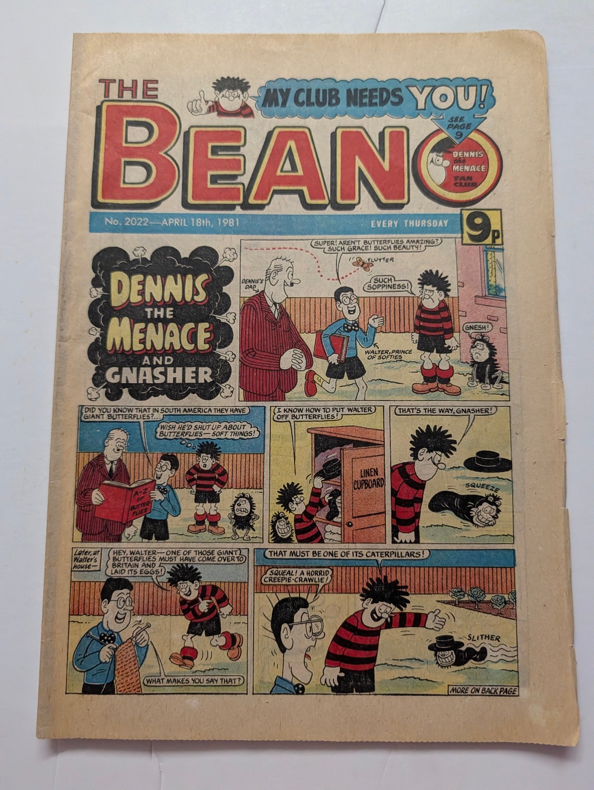 Beano Comic No 2022, April 18th 1981.