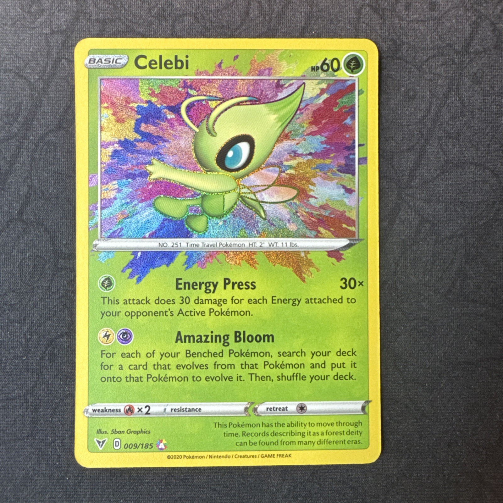 Celebi 009/185 Swsh04: Vivid Voltage Holo Pokemon MJ