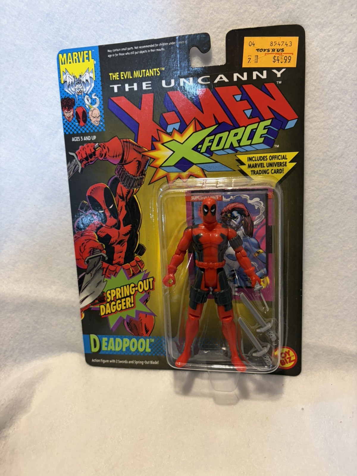 Toy Biz Uncanny X-Men X-Force DEADPOOL Modellino e Trading Card 1992
