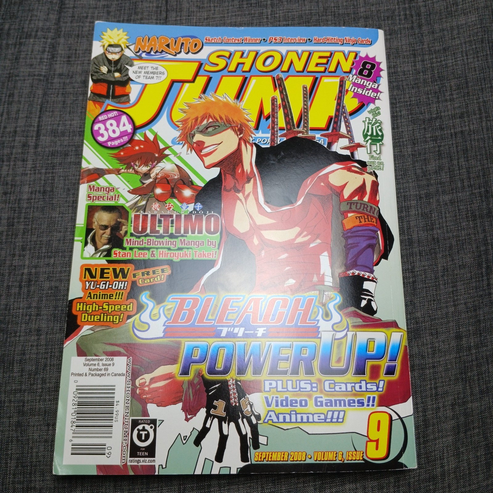 Shonen Jump Manga Bleach Settembre 2008 Volume 6 Numero 9 Naruto Yugioh - TA