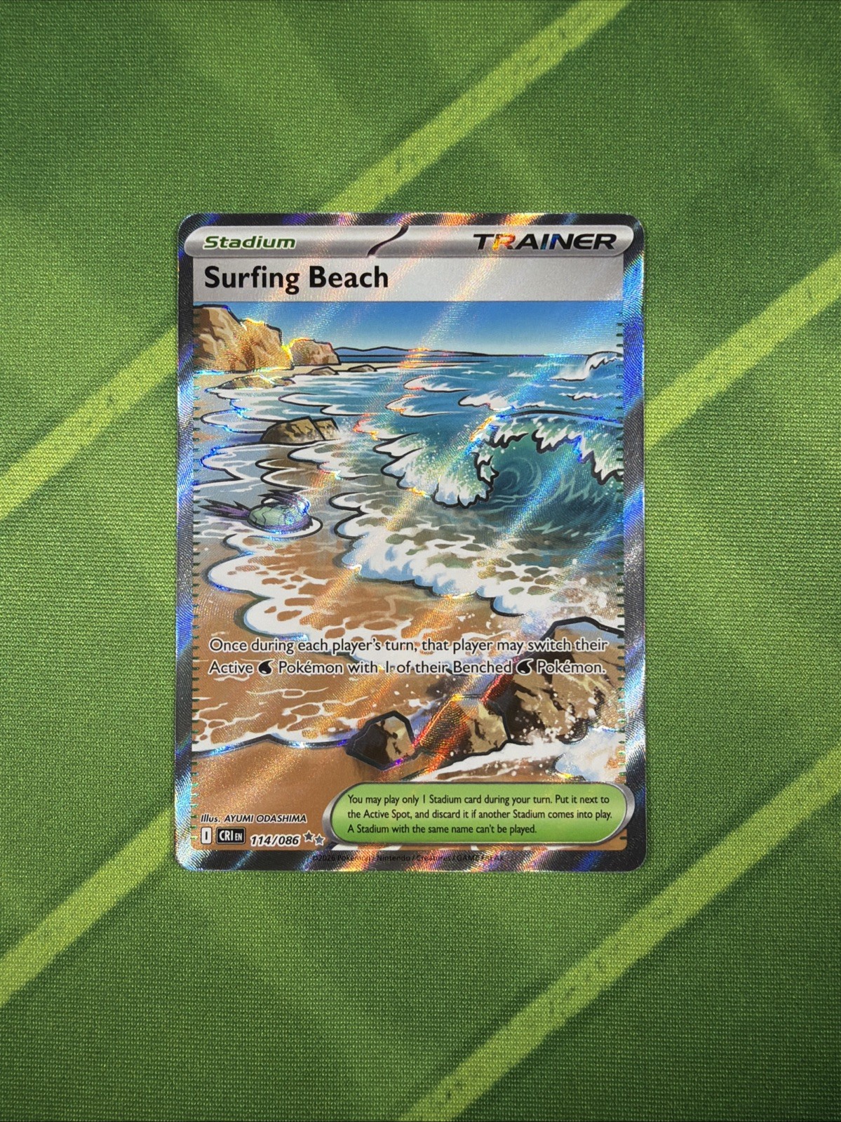 Surfing Beach 114/086 CR1 Stadio Allenatore UR ENG Pokémon