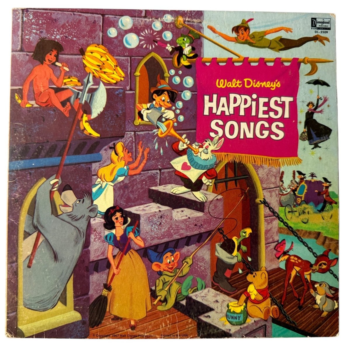 Vtg 1967 Disney Happiest Songs LP Album Great Stars Julie Andrews DQ-1306