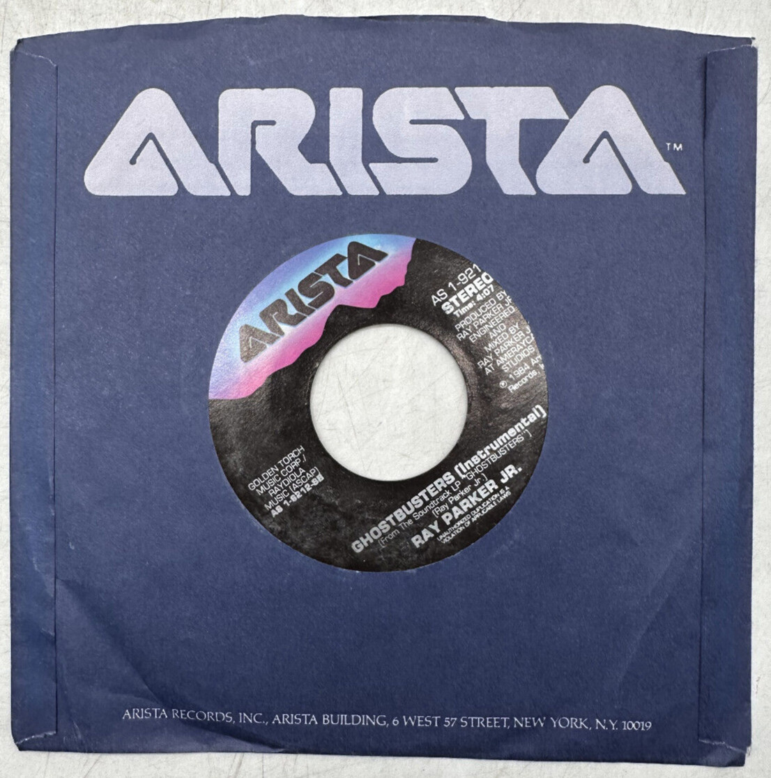 Ray Parker Jr. Ghostbusters / Ghostbusters (Instrumental) Arista AS 1-9212 NM