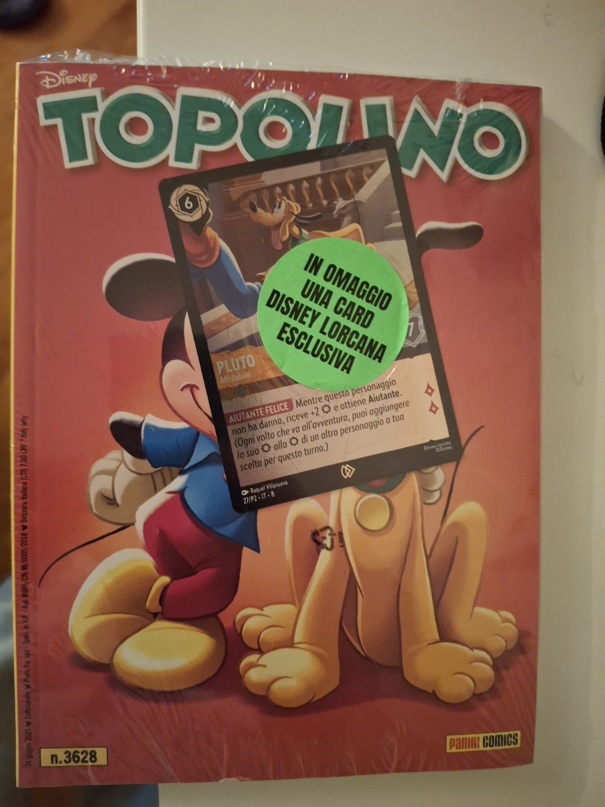 Disney Topolino 3628 Panini Comics 2025 con card Disney Lorcana esclusiva