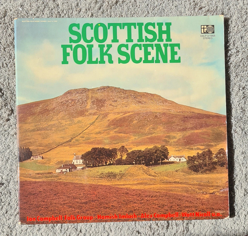 Vynill-Doppel-Schallplatten mit dem Titel „Scottish Folk Scene“.