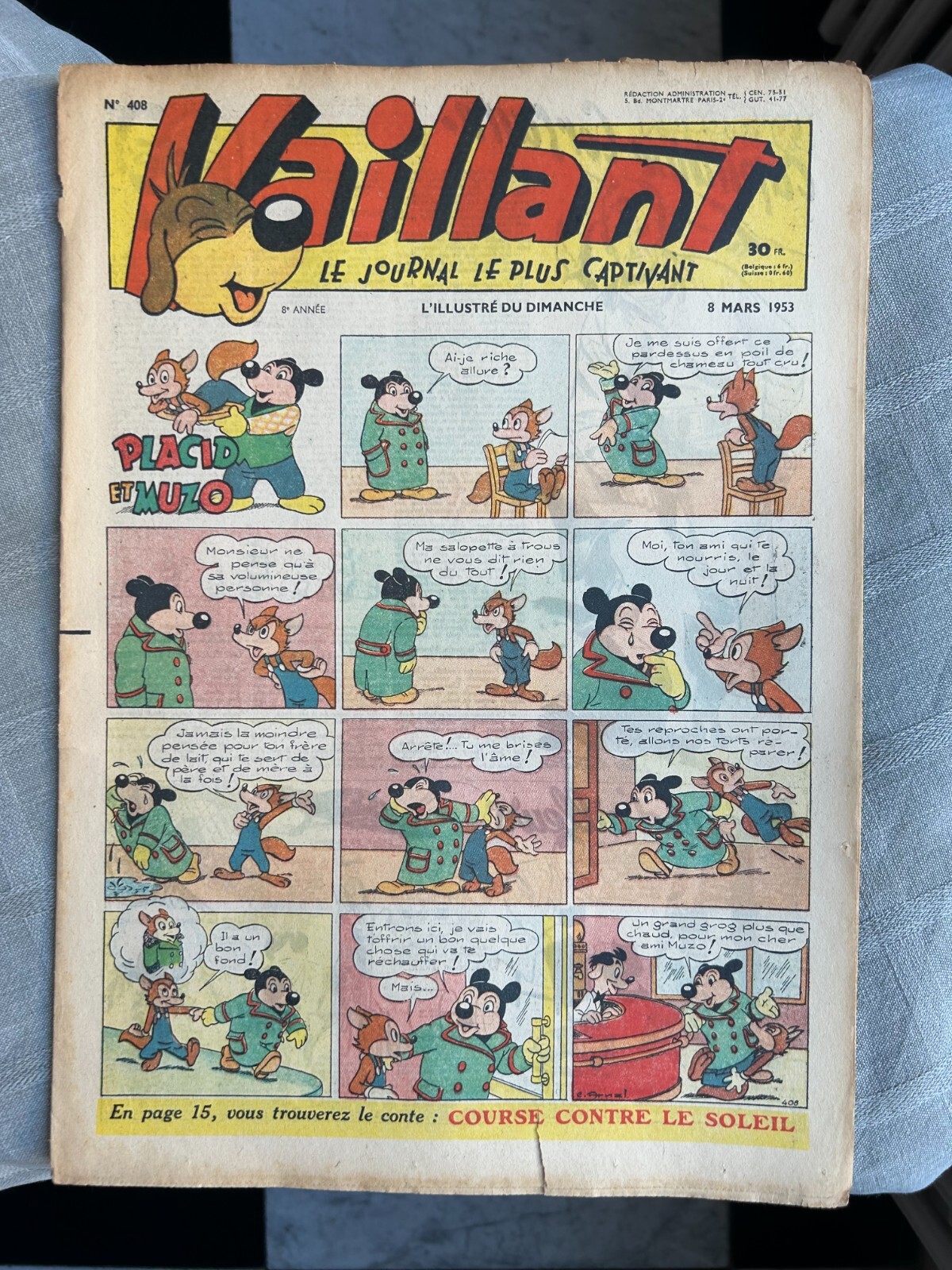 Vaillant Il Giornale Più Avvincente N°408 1953 Pif Il Cane Buone Condizioni