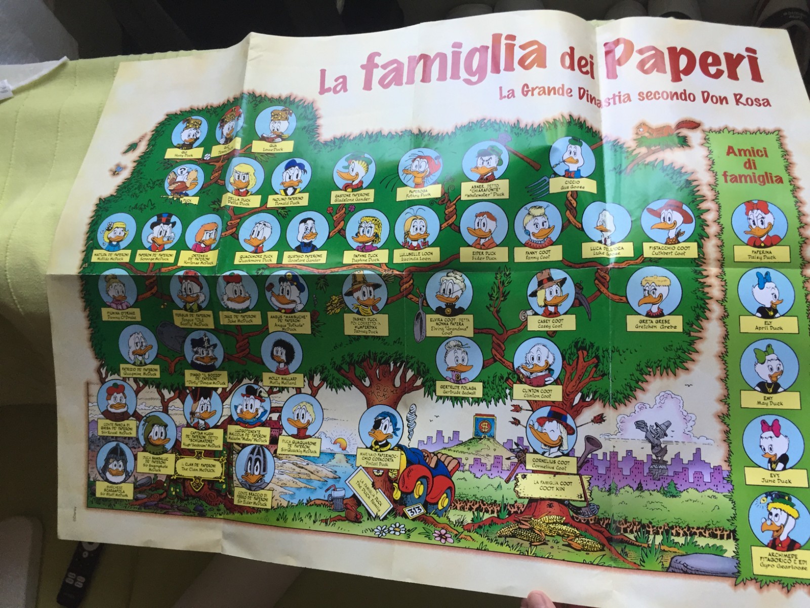 POSTER: LA FAMIGLIA DEI PAPERI. DICEMBRE 1996. 79X58 cm. PERFETTO DA  EDICOLA!