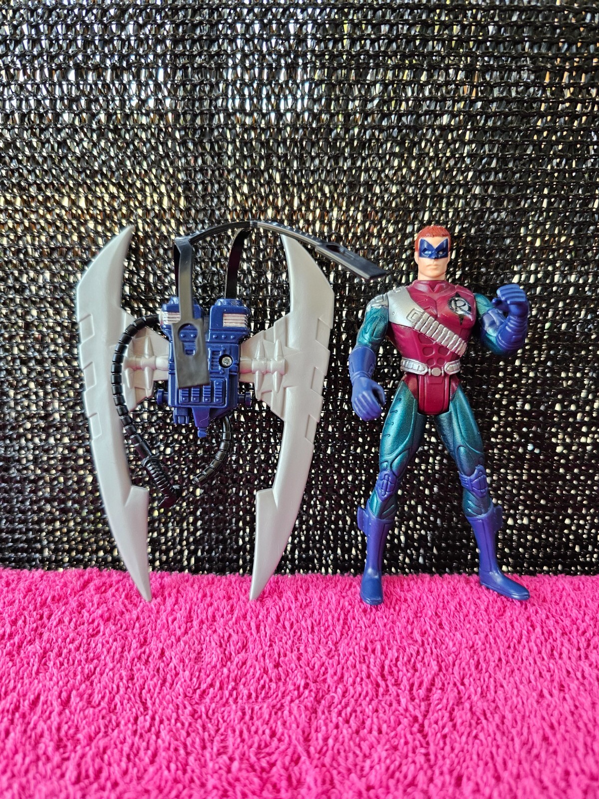 Kenner Batman Forever Tide Racer Robin 1995 con attrezzatura subacquea profonda - NO ARTIGLIO MARINO