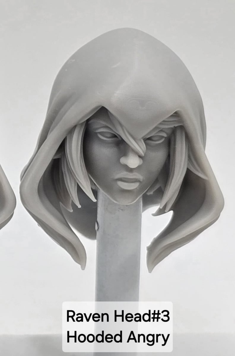 TESTA DI RINASCITA CORVO stampata in 3d #3.  Scala Leggende Classificate 1:12 6"