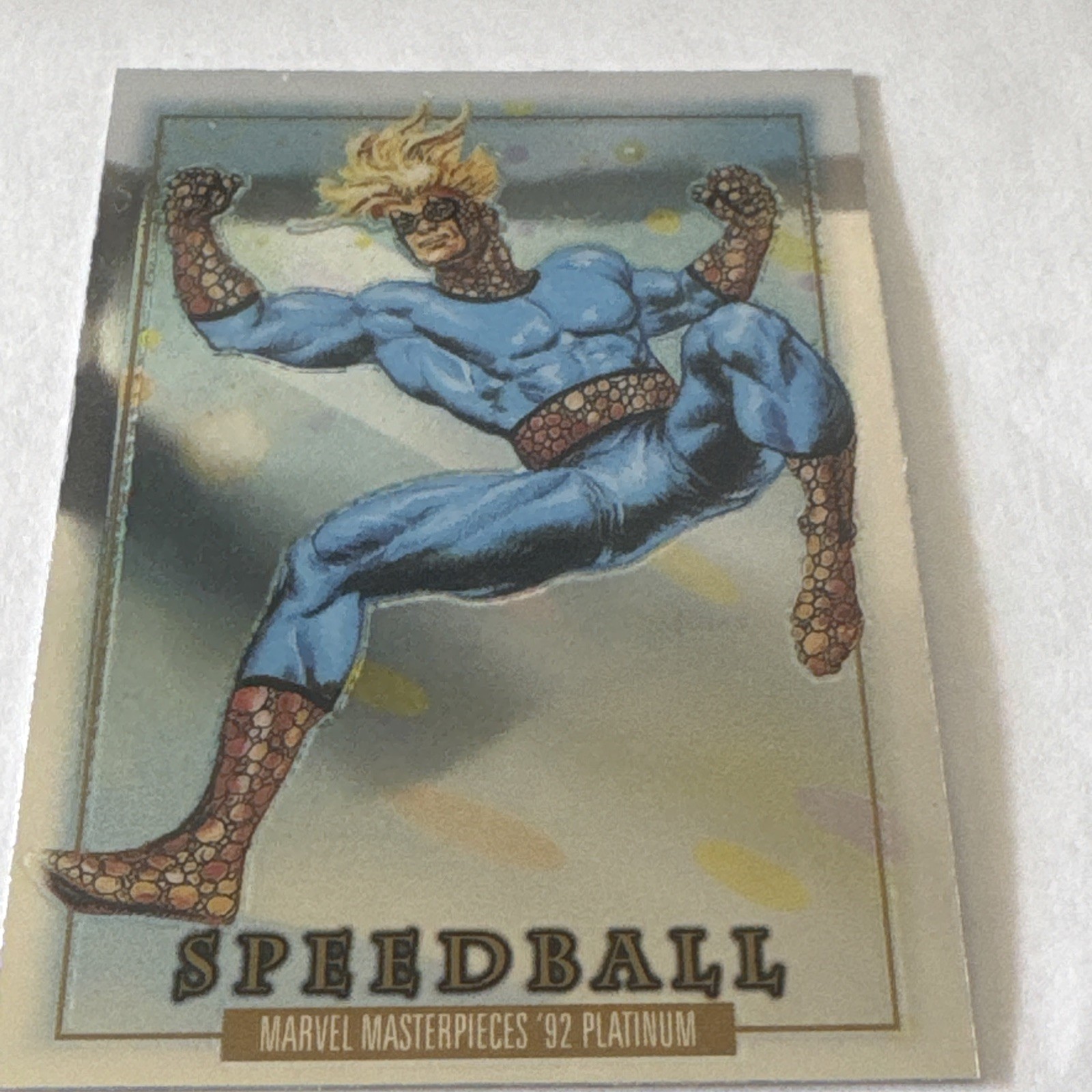 2024 Skybox Marvel Masterpieces ‘92 Platinum Rainbow Parallel #88 Speedball