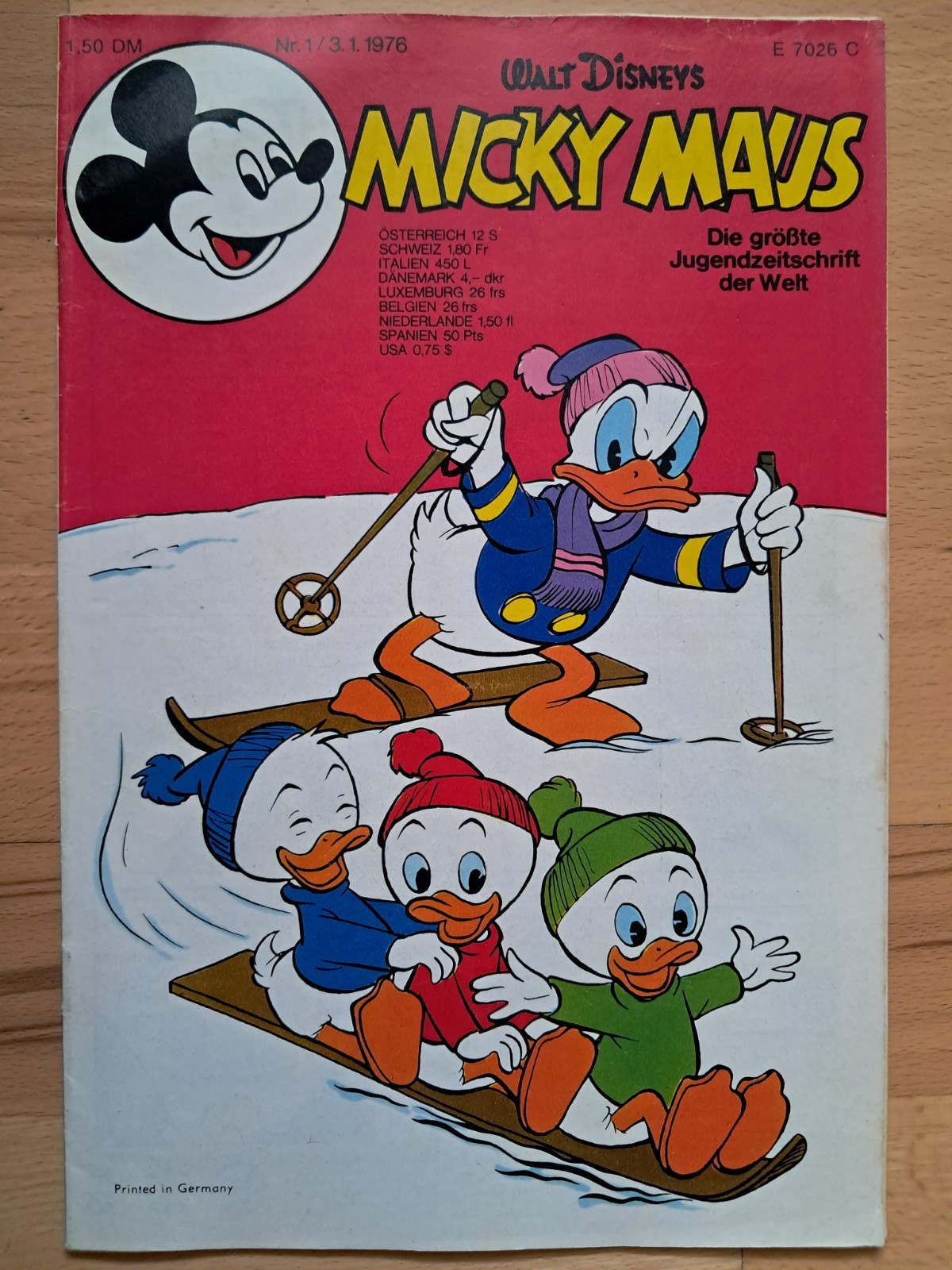 Walt Disney Topolino n.1 del 3.1.1976 con VfL Bochum, angolo coupon - Z1-2