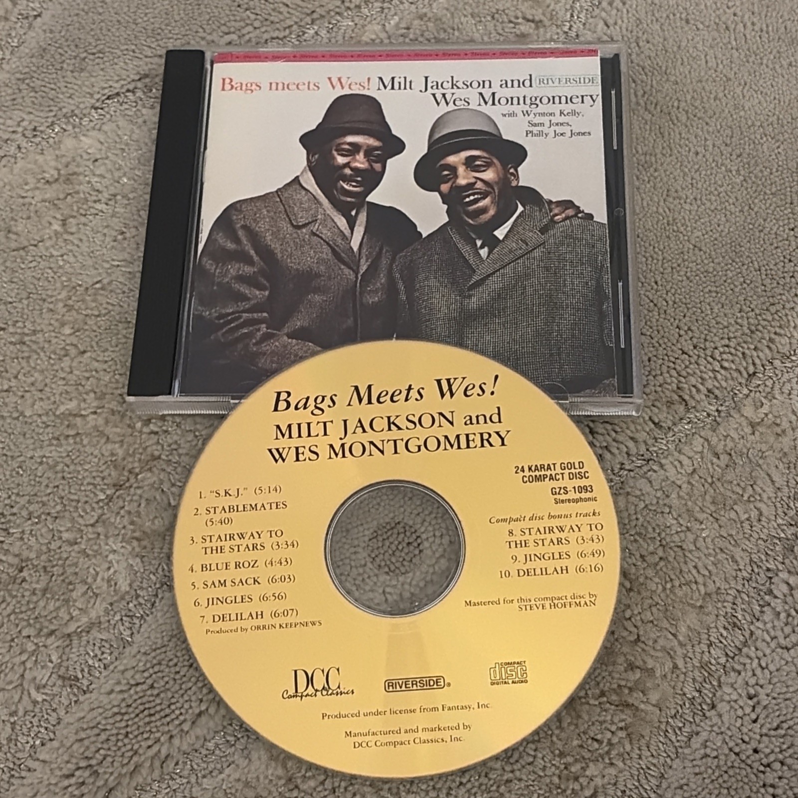 Milt Jackson & Wes Montgomery Bags Meets Wes 24 K Gold Disc CD, DCC audiophile