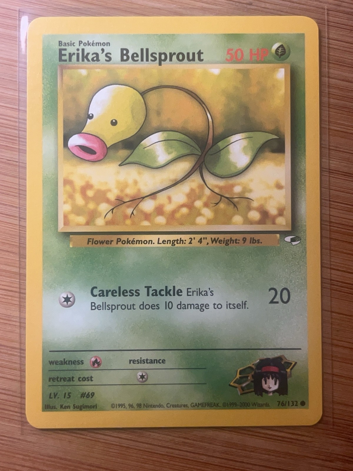 Carta Pokemon TCG Erika's Bellsprout 76/132 Palestra Erba Comune Regolare MP EN WOTC