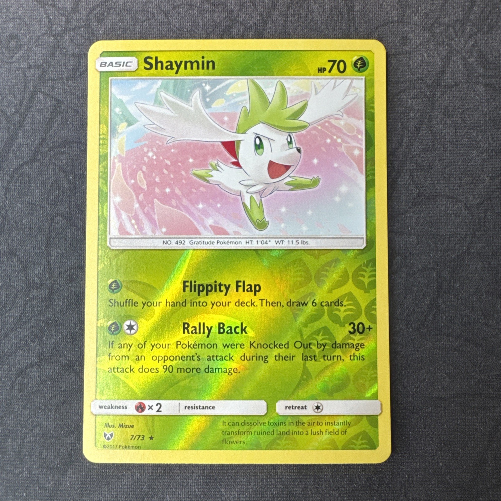 Shaymin 7/73 Shining Legends Reverse Holo Pokemon MJ