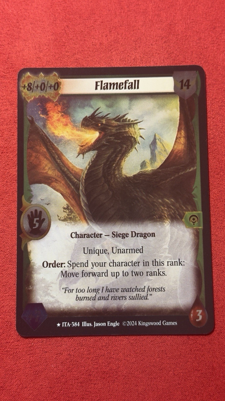 Warlord Saga Of The Storm Flamefall EA Foil Rare ITA384