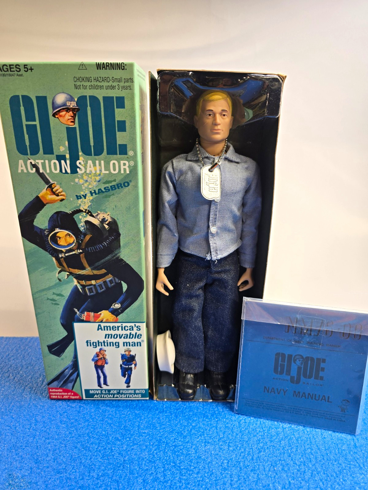 Hasbro G.I. Action figure Joe Action Sailor con casco, binocolo e giubbotto di salvataggio