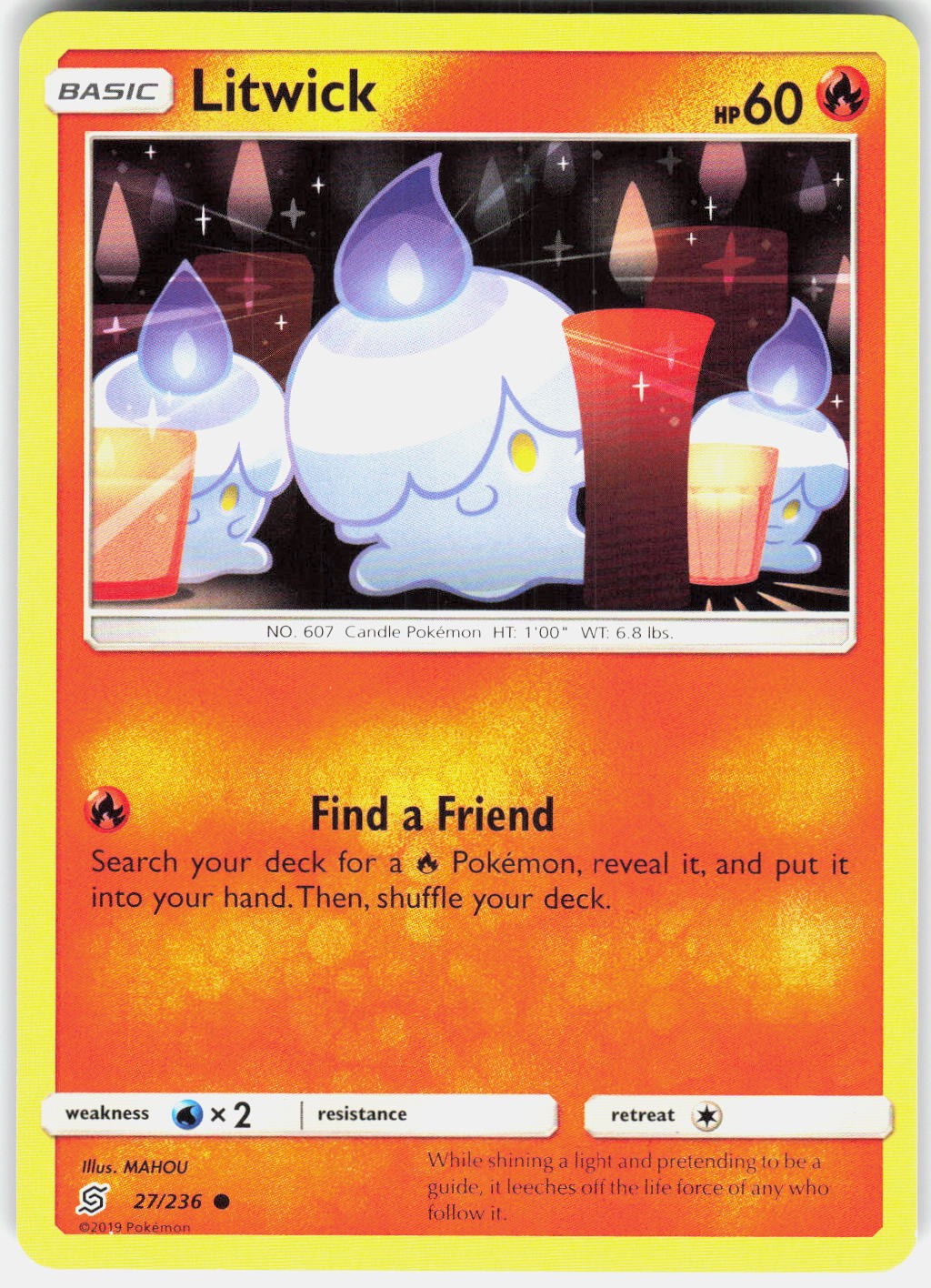 Pokemon Litwick 27/236 Menti Unificate Comune Giocato Leggermente