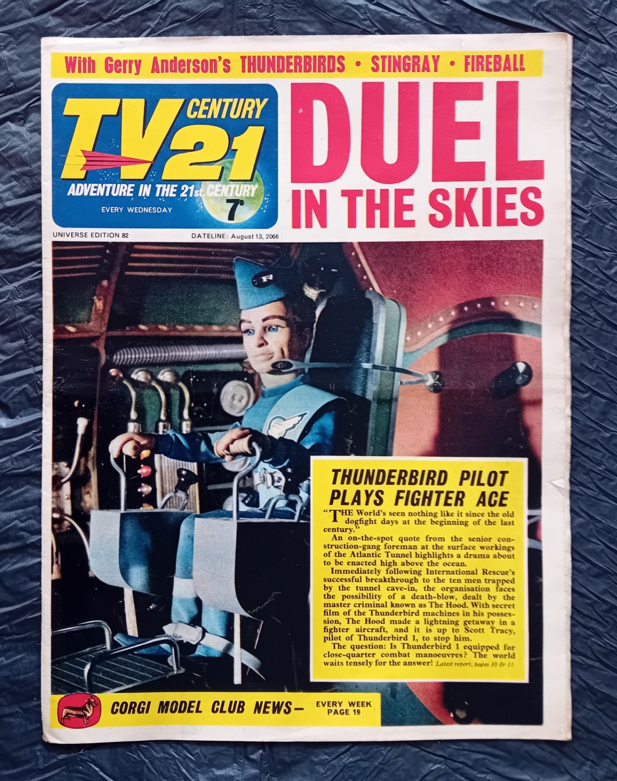 TV Century 21 comic #82 (13/08/1966). Flat/clean/complete. VG/FN