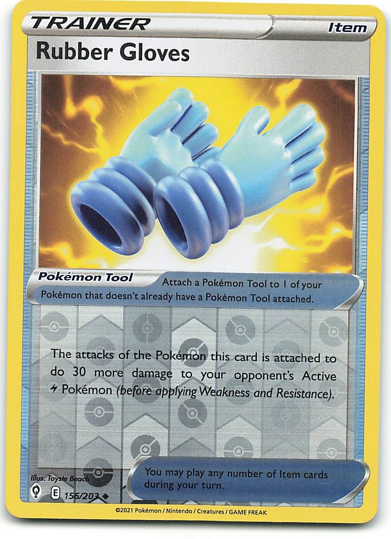 Guanti di Gomma 156/203 Non Comuni Cieli Evoluti Pokemon Reverse Holo