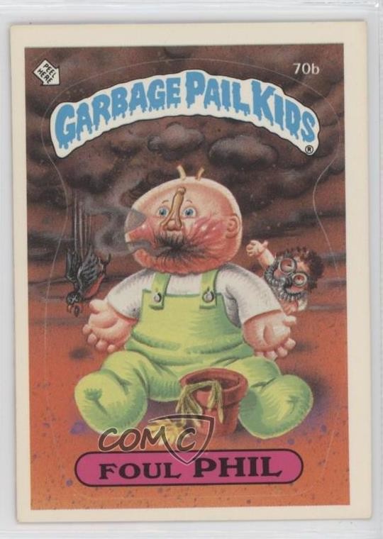 Topps Garbage Pail Kids 1985 Serie 2 Foul Phil (Messy Tessie Puzzle Back) 0en0