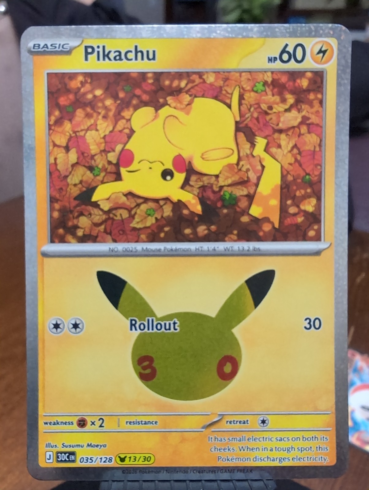 Pokemon 30° Anniversario 35/128 (13/30) Esclusivo Pikachu quasi nuovo