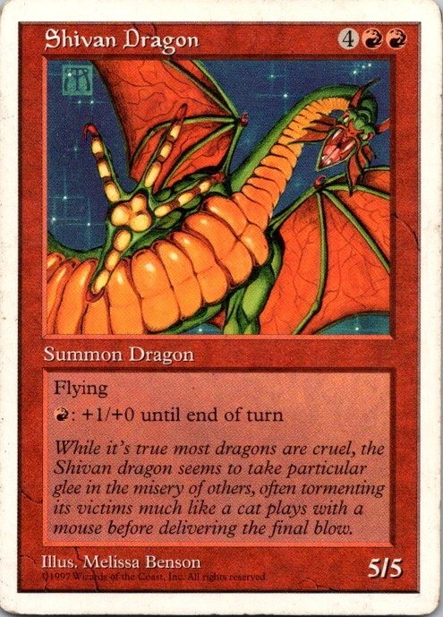 MTG Magic The Gathering Shivan Dragon 4th Edition See Scan C
