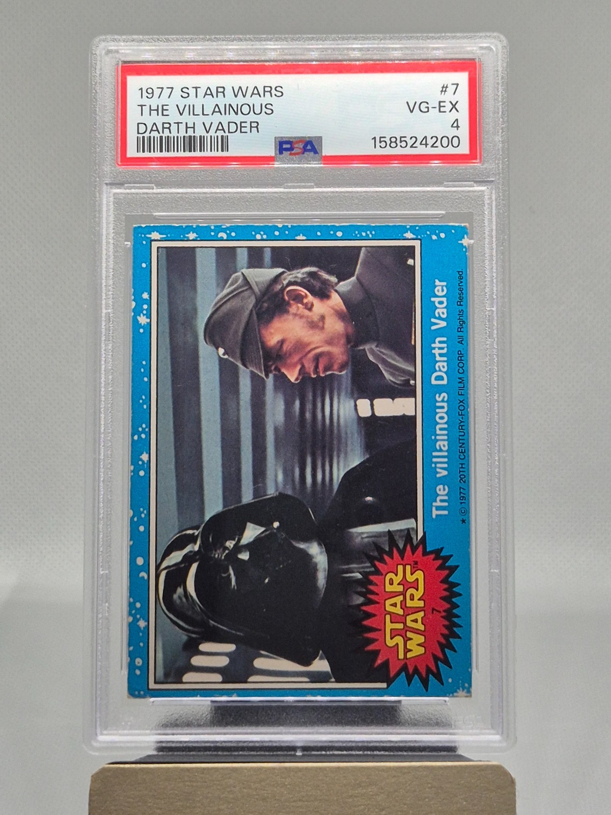 Topps Star Wars 1977 The Villainous Darth Vader PSA 4 VG-EX Blue Card #7