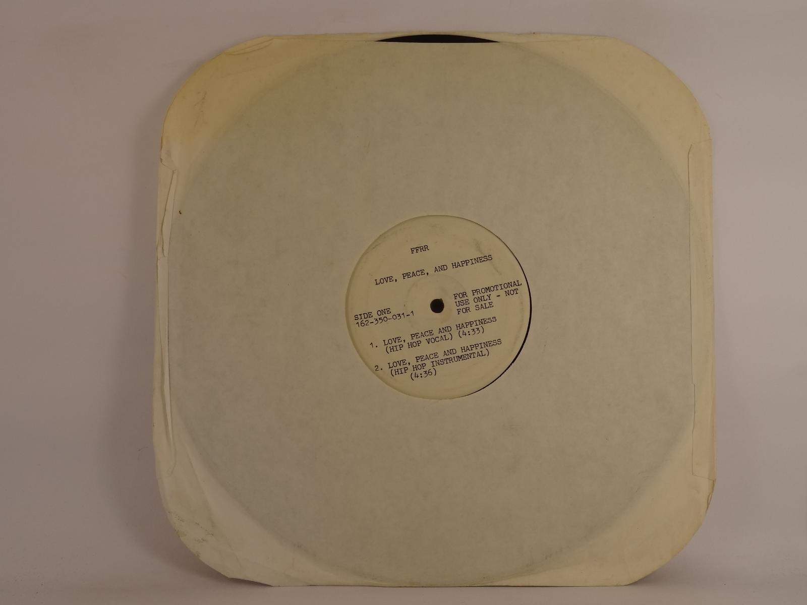 LOVE PEACE & HAPPINESS LOVE PEACE & HAPPINESS (plain white sleeve) (A) 12" FFR