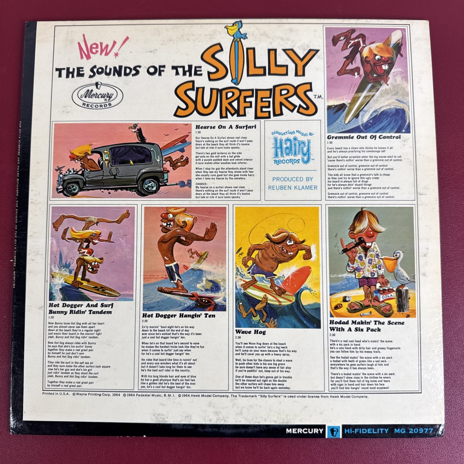 Silly Surfers Mercury / Hairy Records Hawk Models Surf Hot Rod Gary Usher LP EX