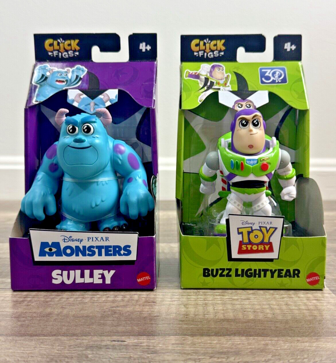 Disney e Pixar Click Figs Sulley Monsters + Buzz Lightyear-Pop Up Action Move