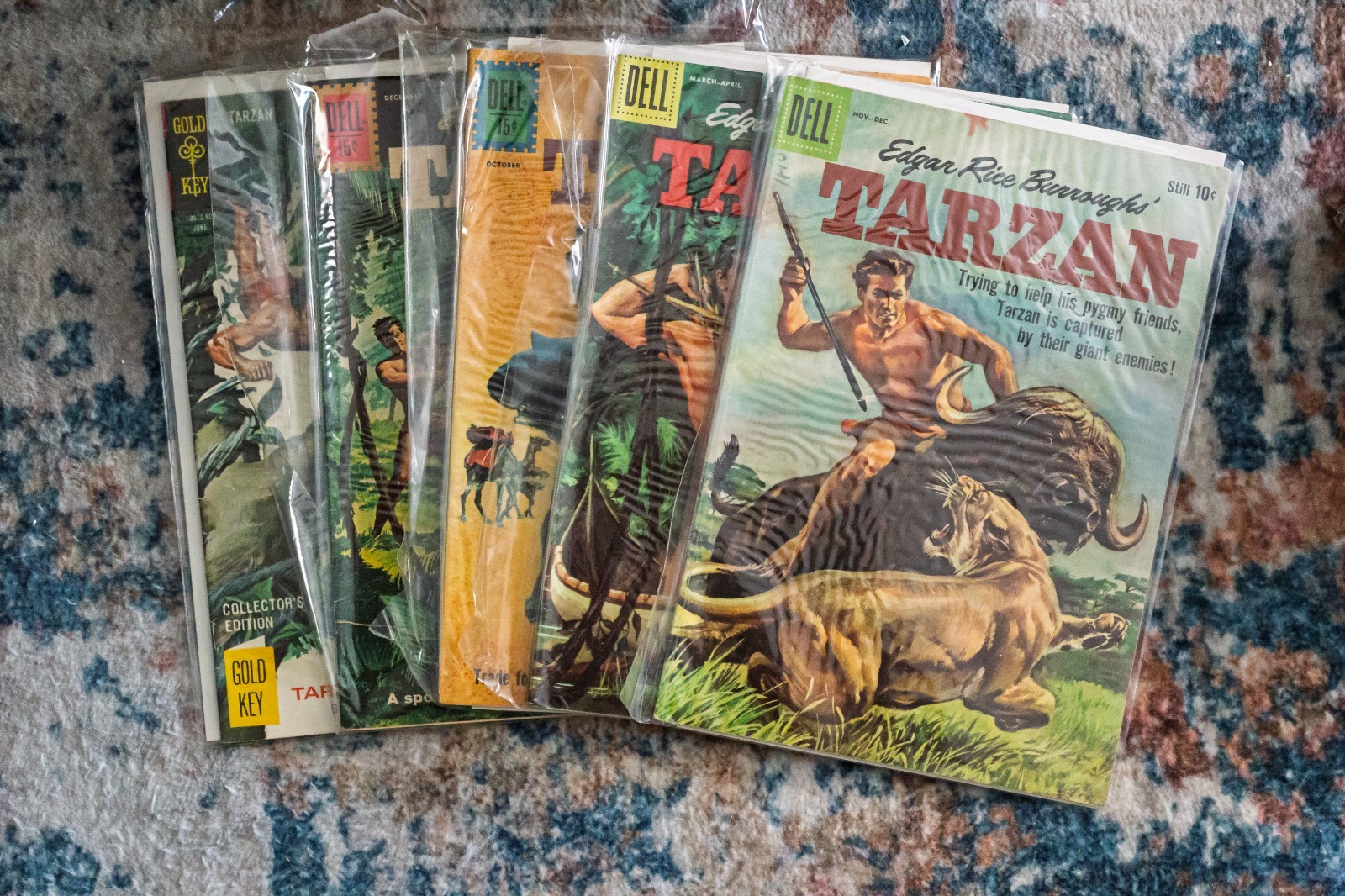 Edgar Rice Burroughs Tarzan #115 #117 #126 #127 Dell Comics lotto di 4 ottime condizioni 