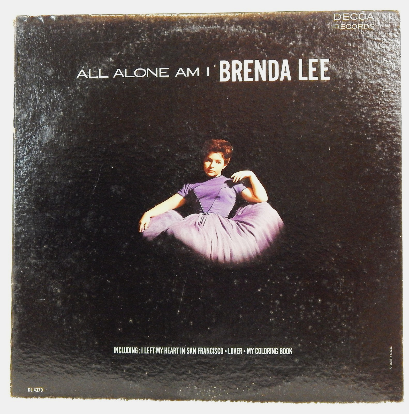 Brenda Lee – All Alone Am I - 1963 Decca DL 74039 Pop Vinyl LP Record Album