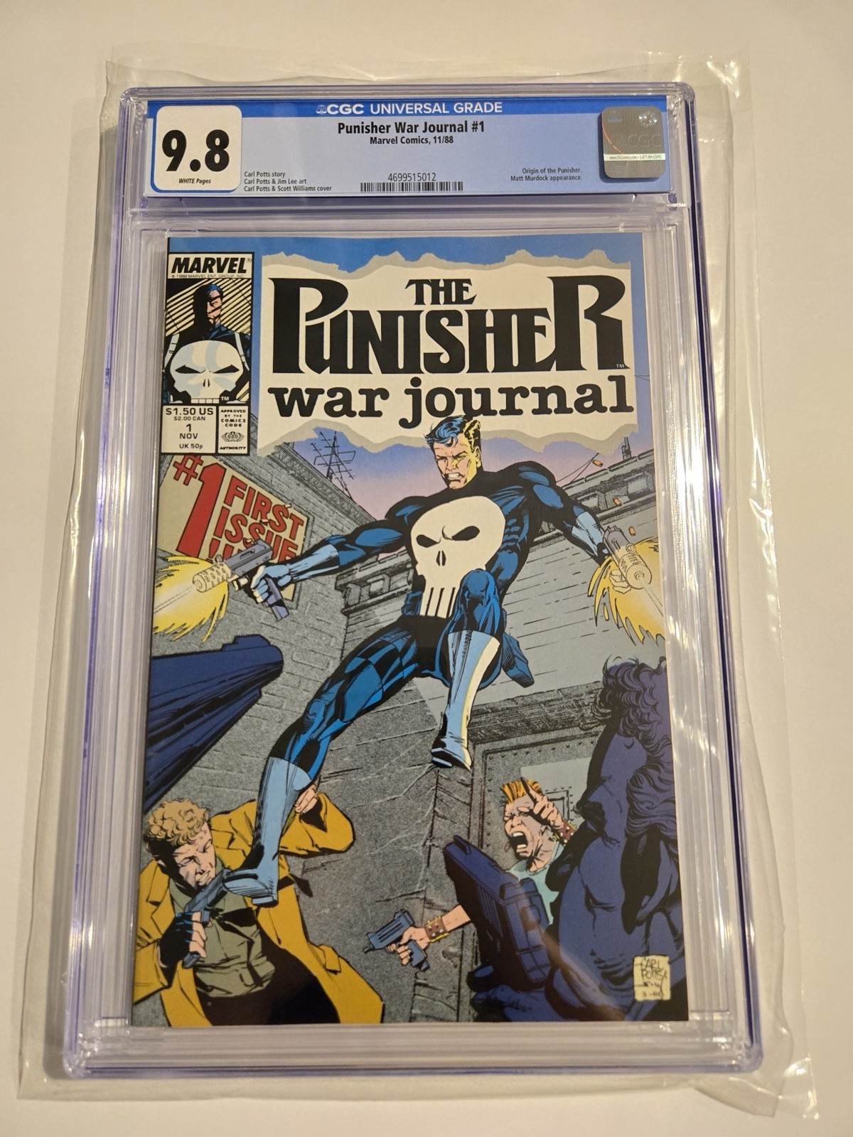 PUNISHER WAR JOURNAL #1 (Origin Retold) CGC 9.8 Marvel Comics 1988