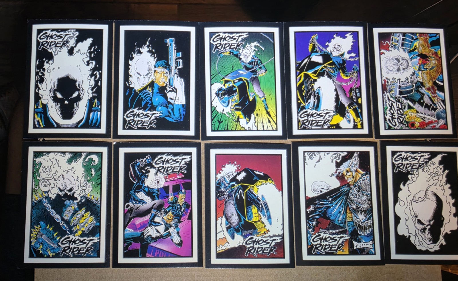 Ghost Rider 1992 Glow in the Dark Set di 10 carte