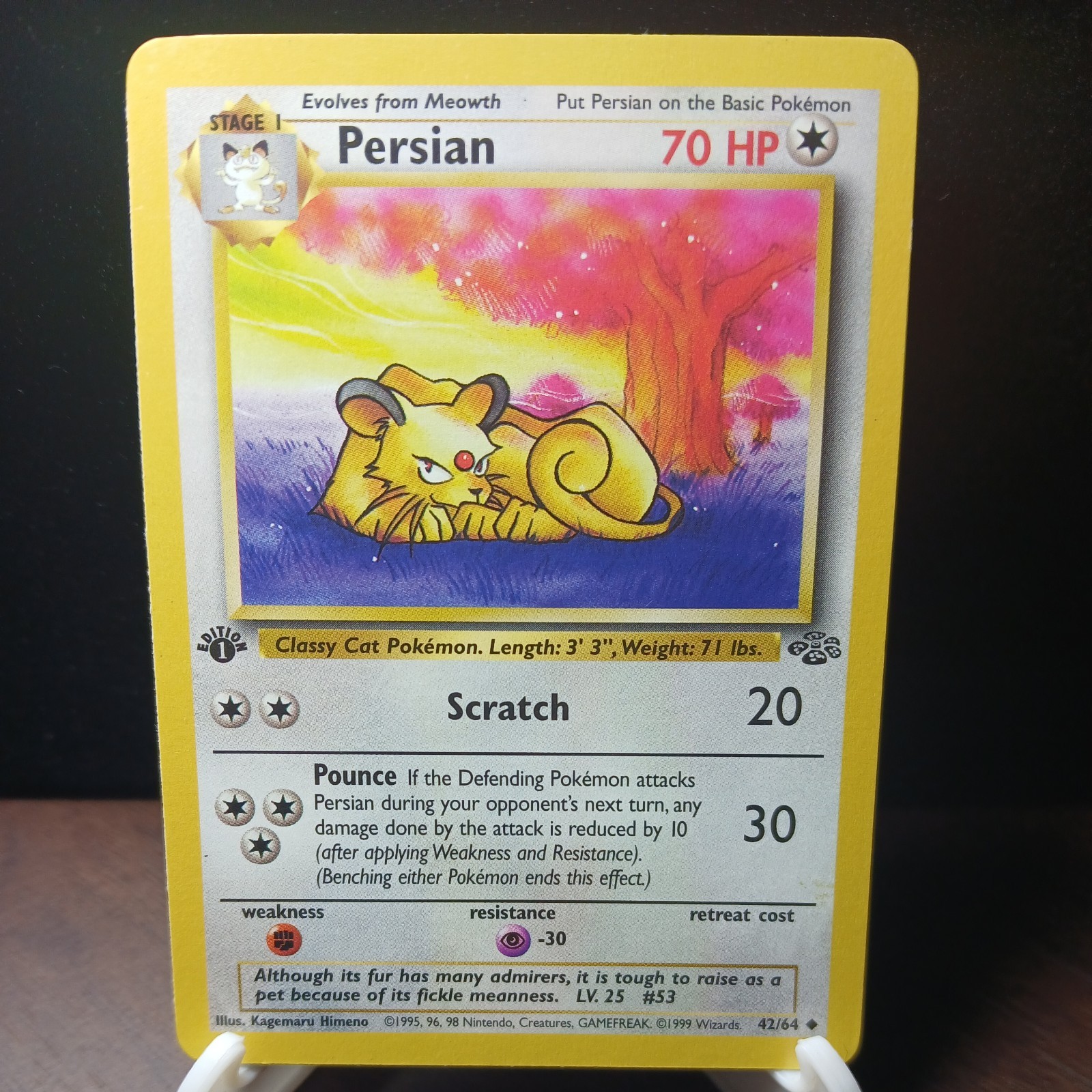 Pokémon TCG Giungla Persiana 1a Edizione Carta Non Comune 42/64 NM WOTC Vintage VNC Pulito