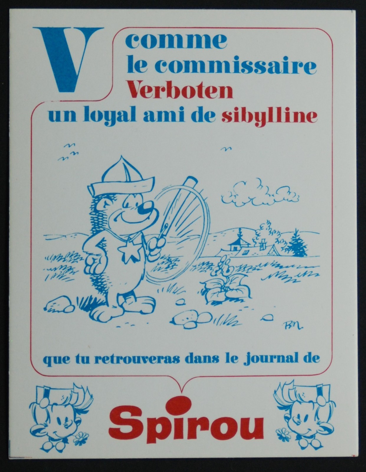 Buvard Boutique Spirou - V comme Verboten (Sibylline) - Macherot 1967  - NEUF