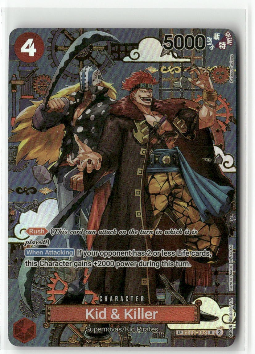KID AND KILLER ONE PIECE Holographic Custom Art Anime Collectible Card