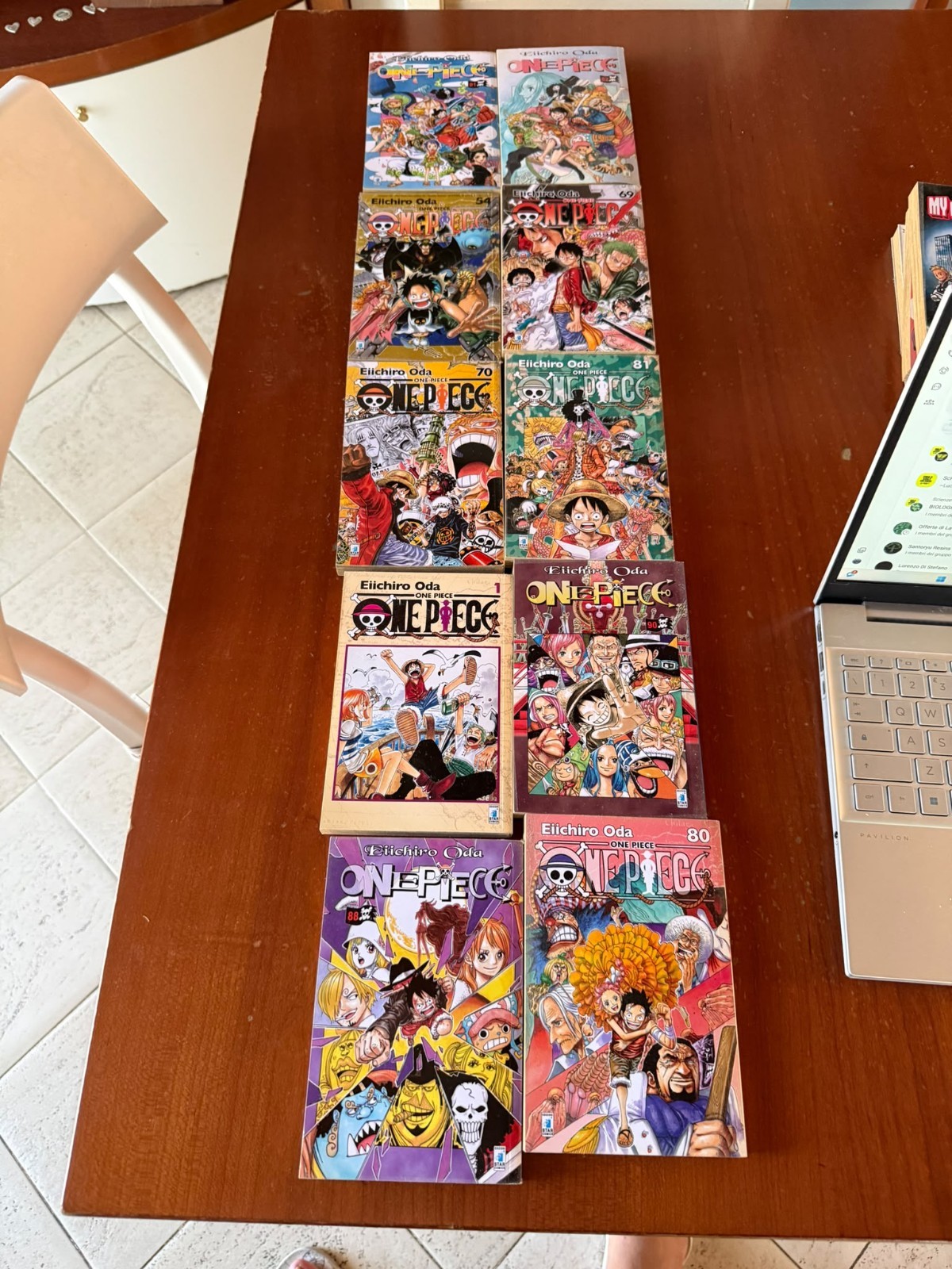 Lotto di  10 Manga di One Piece (vol 88,80,1,90,81,70,69,54,82,91)