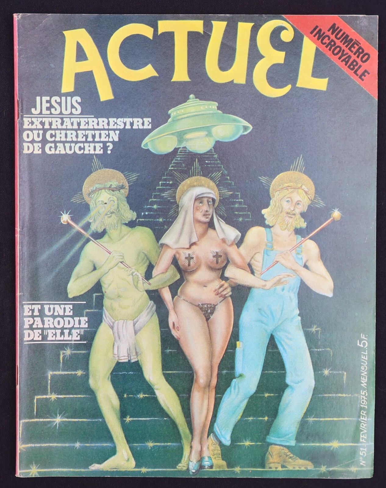 Revue ACTUEL #51 1975 Jésus Extraterrestre ou chrétien de gauche